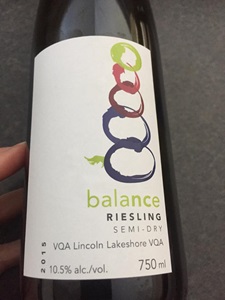 Niagara College Teaching Winery Balance Riesling Semi-Dry Riesling 2015